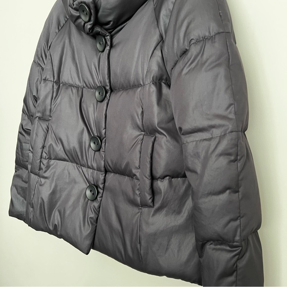 Charcoal Soft Cocoon Puffer Coat - Picture 7 of 7